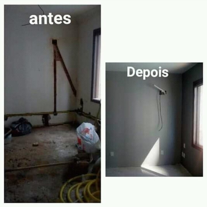 Antes e depois de um cômodo reformado